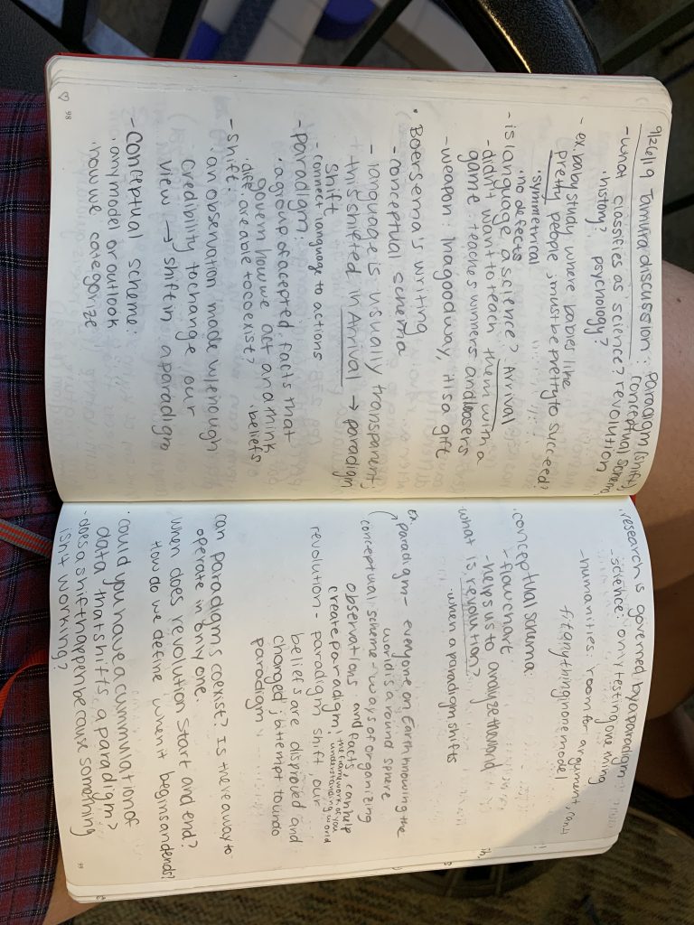 This is a picture of revolution nots from Unit 2 in my red notebook.
