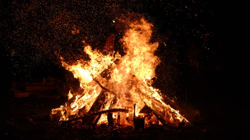 This is an image of a bonfire similar to the bonfire pictured in the poem.